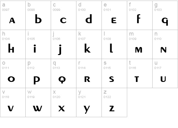 Pare Wide Bold lowercase a-z preview