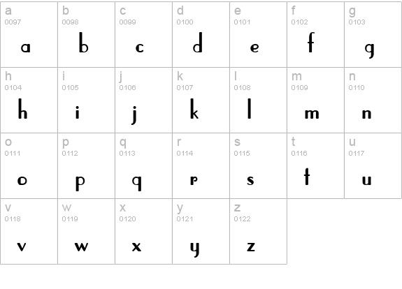Paris Bold lowercase a-z preview