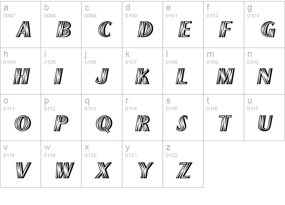 Paris Flash ICG lowercase a-z preview