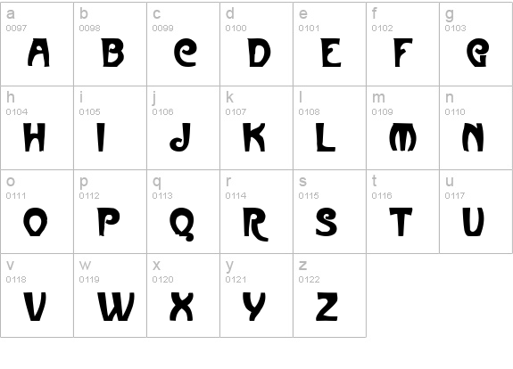 Paris Regular lowercase a-z preview