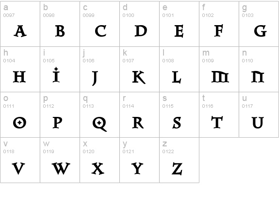 Parish Heavy lowercase a-z preview