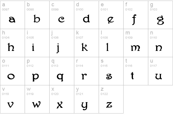 ParisianExtended Bold lowercase a-z preview