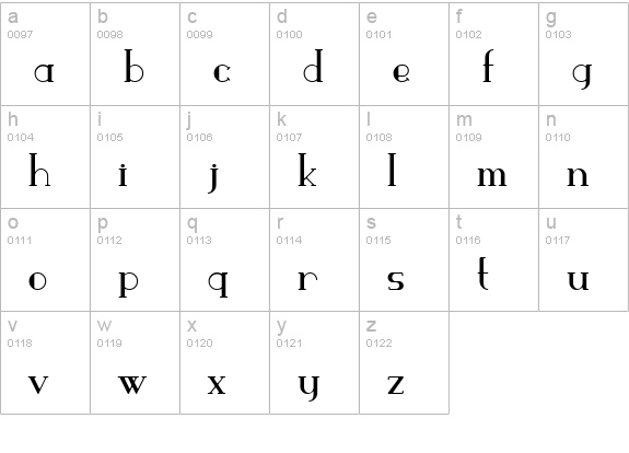 ParismatchRegular lowercase a-z preview