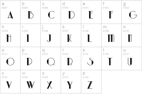Park Lane NF lowercase a-z preview