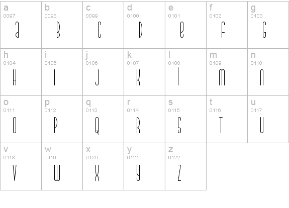 Parkland lowercase a-z preview