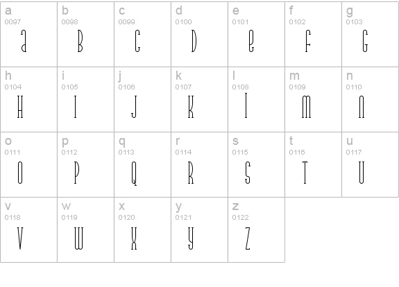 Parkland Serif lowercase a-z preview
