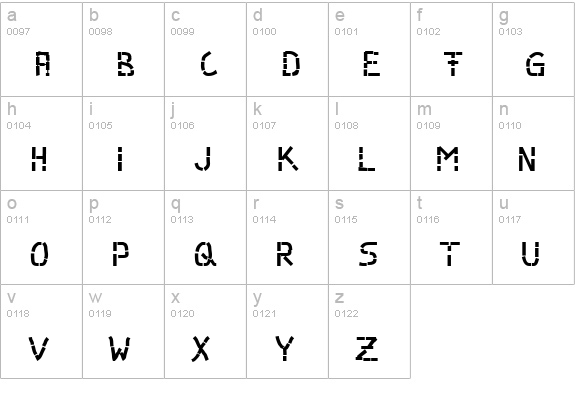 Parts lowercase a-z preview