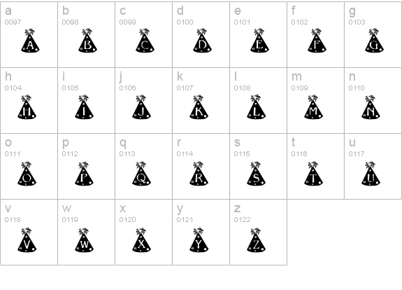 Party Hats lowercase a-z preview