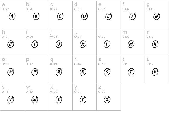PartyBalloons lowercase a-z preview