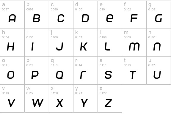 Parvoflavin Normal Skew lowercase a-z preview