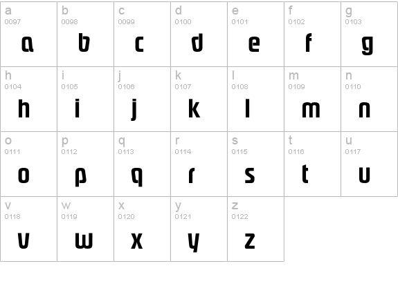 Pasadena-DemBld lowercase a-z preview