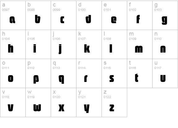 Pasadena-Hvy lowercase a-z preview