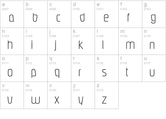 Pasadena-Xlight lowercase a-z preview