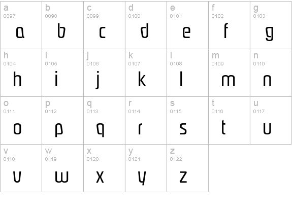 PasadenaEF-Regular lowercase a-z preview