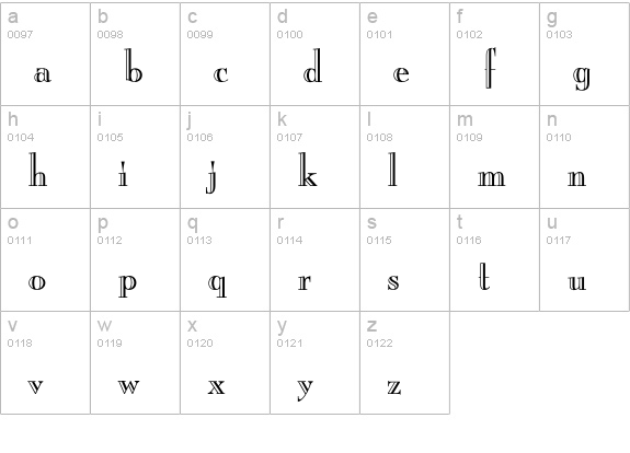 Pascal lowercase a-z preview
