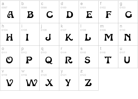 Pasdenom lowercase a-z preview