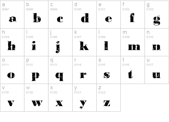 Past Due lowercase a-z preview