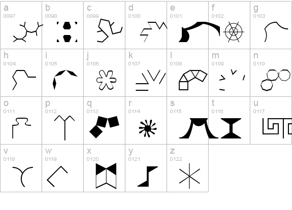 Pat Regular lowercase a-z preview