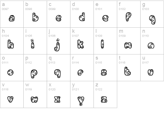 Patches lowercase a-z preview