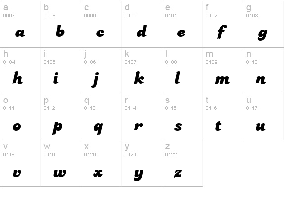 Pauline lowercase a-z preview