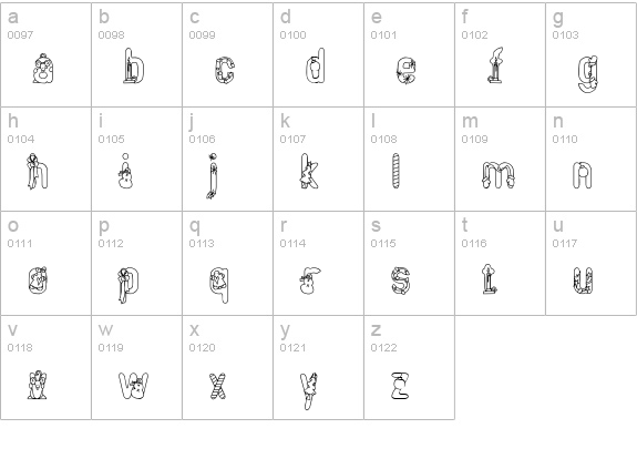 PC Holiday lowercase a-z preview