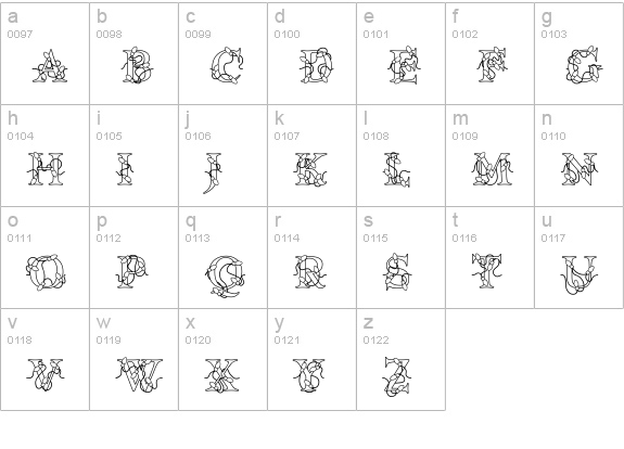 PC Lights lowercase a-z preview