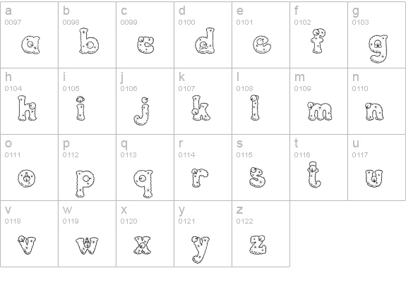 PC Snowballs lowercase a-z preview