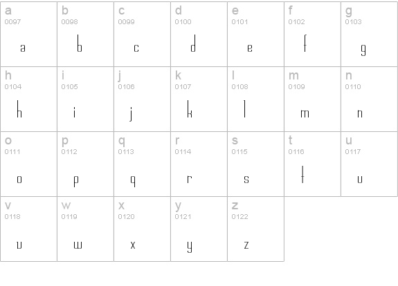 PCCalamero lowercase a-z preview