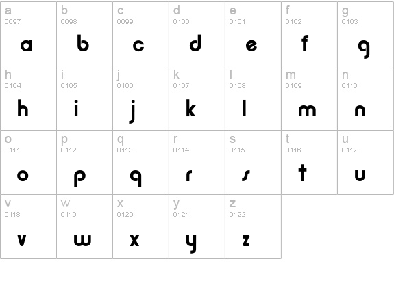 PCGolden lowercase a-z preview