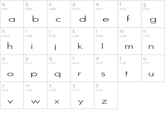PCGoodSerif lowercase a-z preview