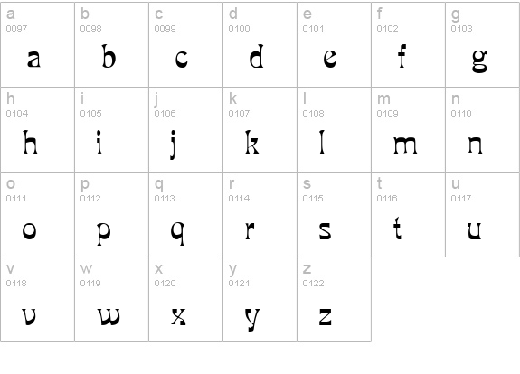 PCMIra Regular lowercase a-z preview