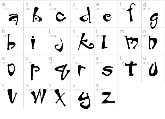 Peabody lowercase a-z preview