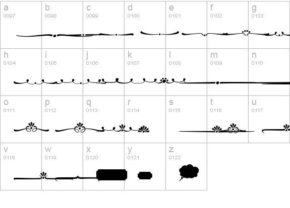 Peaches and Cream Ornaments lowercase a-z preview