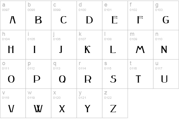 Peake Bold lowercase a-z preview