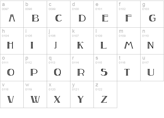 Peake Doubled lowercase a-z preview