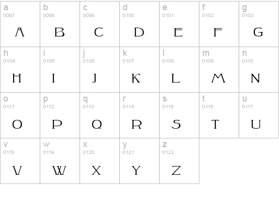 Peake-Squat lowercase a-z preview