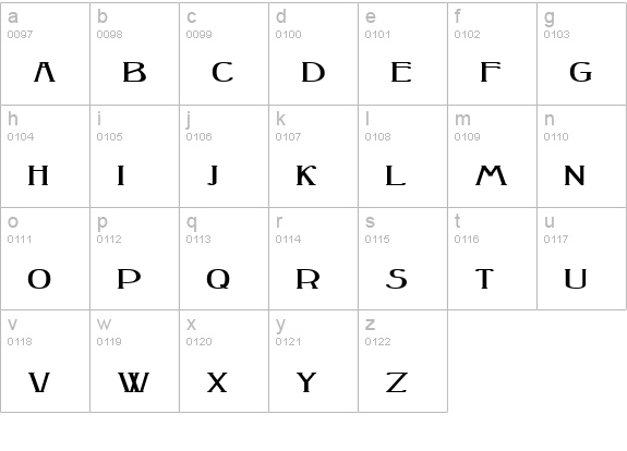 Peake-Squat Bold lowercase a-z preview