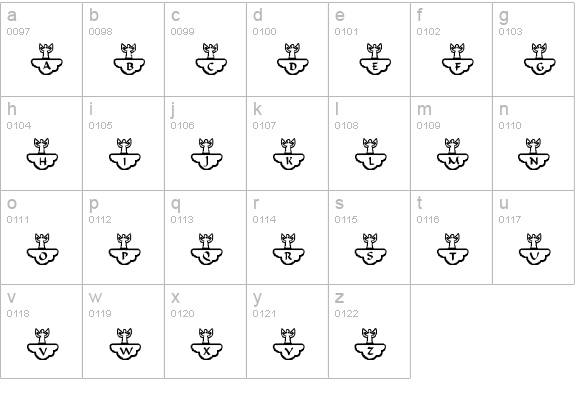 Pearly Gates lowercase a-z preview
