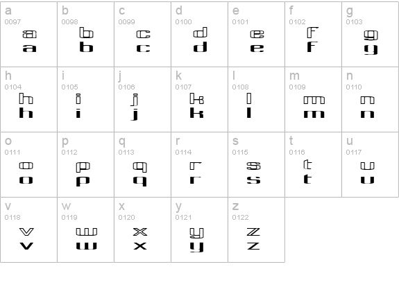 Pecot combined lowercase a-z preview