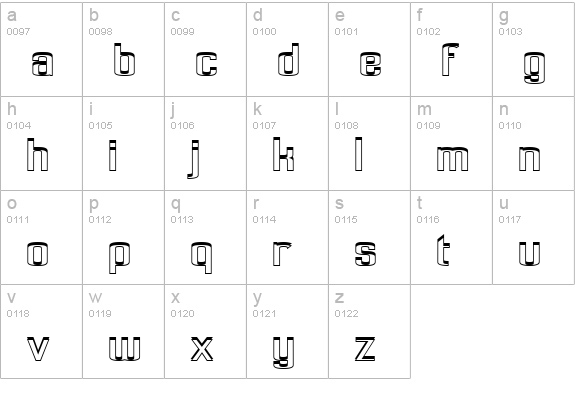 Pecot Couteir lowercase a-z preview