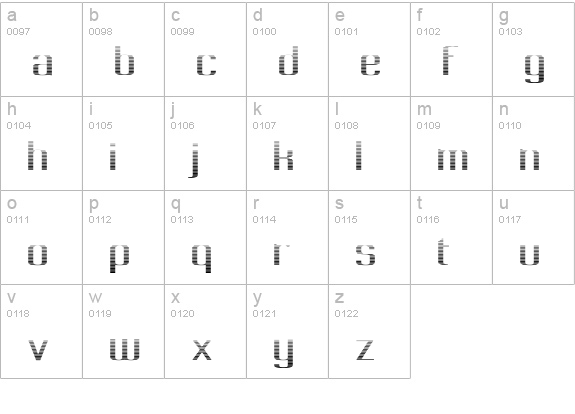 Pecot Lined lowercase a-z preview