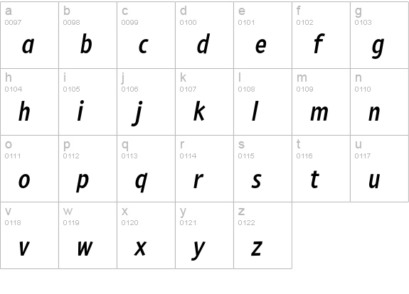 PedestriaMVB-Medium-Italic lowercase a-z preview