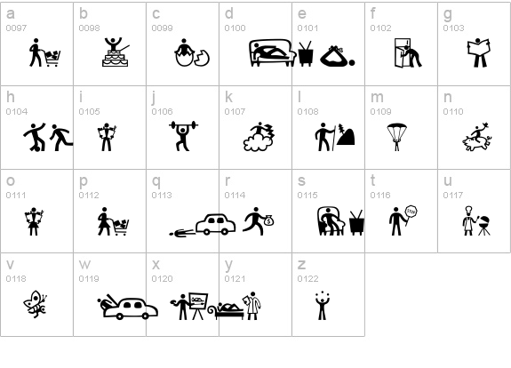 PedestriaMVB-PictTwo lowercase a-z preview