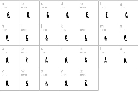 Pedestrian lowercase a-z preview