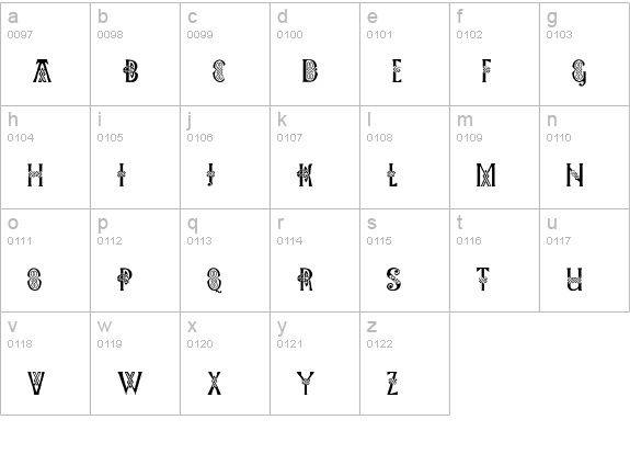Pee's Celtic Plain lowercase a-z preview
