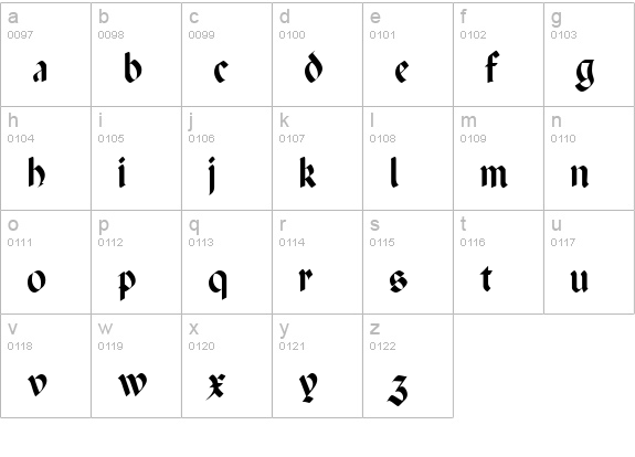 PenchantThin Regular lowercase a-z preview