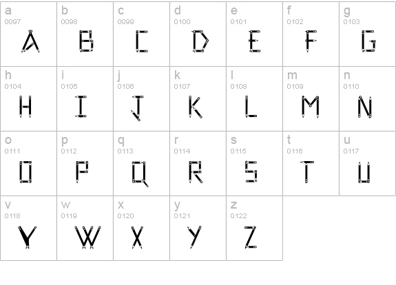 PencilIn lowercase a-z preview