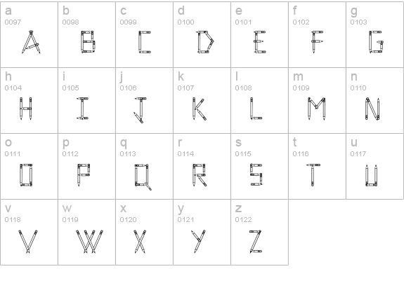 PencilOut lowercase a-z preview