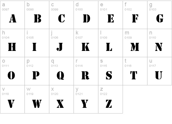 Pencils lowercase a-z preview