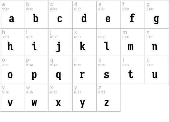 Pennsylvania Bold lowercase a-z preview